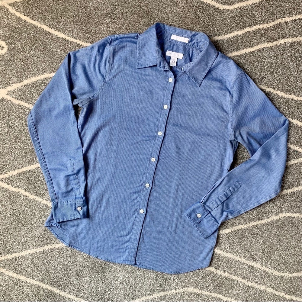 Charter Club Blue Stripe Flannel Button Down Shirt